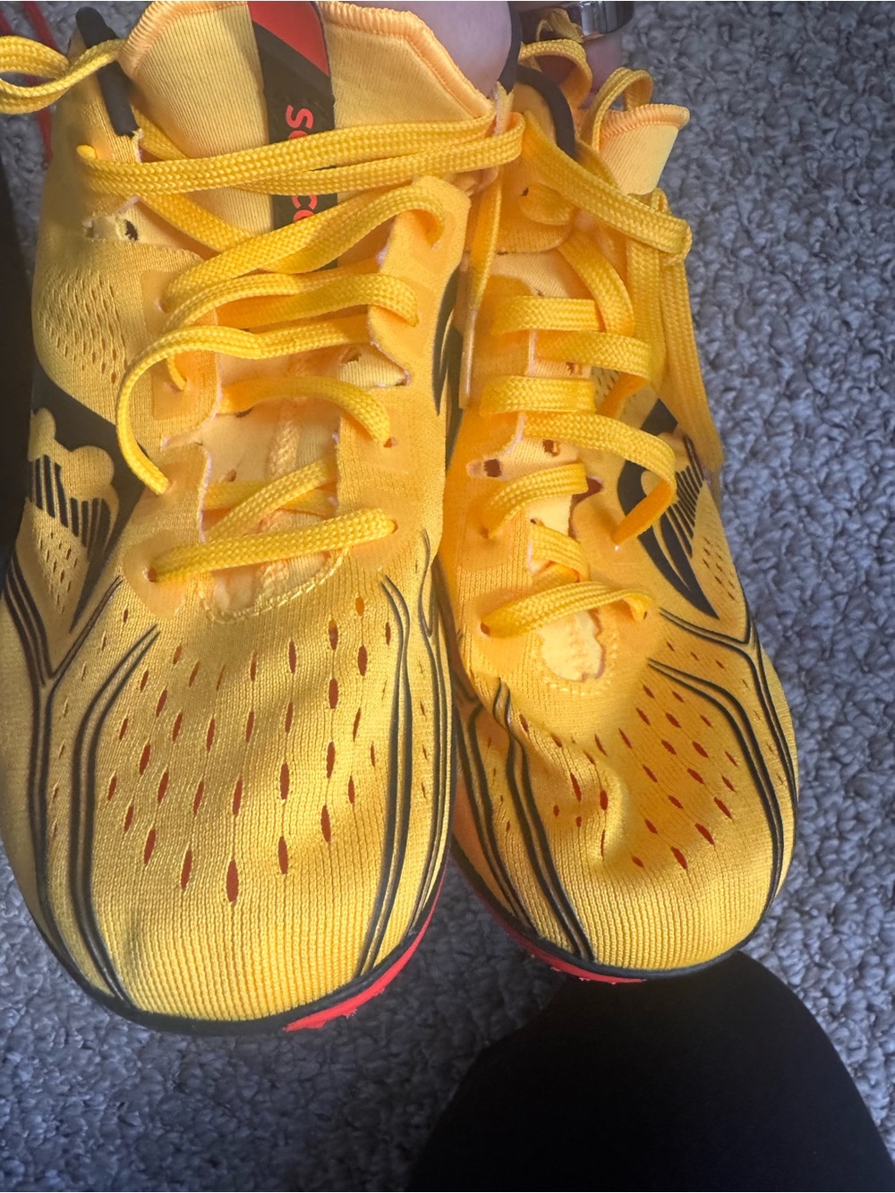 Saucony Endorphin 3 Yellow/Black Track & Field Shoes Men’s Sz 9 Worn once - Picture 8 of 10